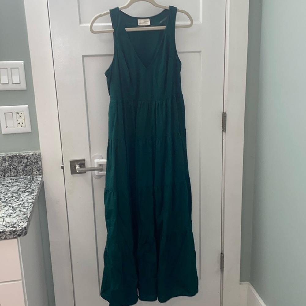 Universal Thread Green Sleeveless Maxi Sundress